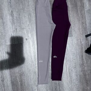ALO Yoga burgundy and cream (2)